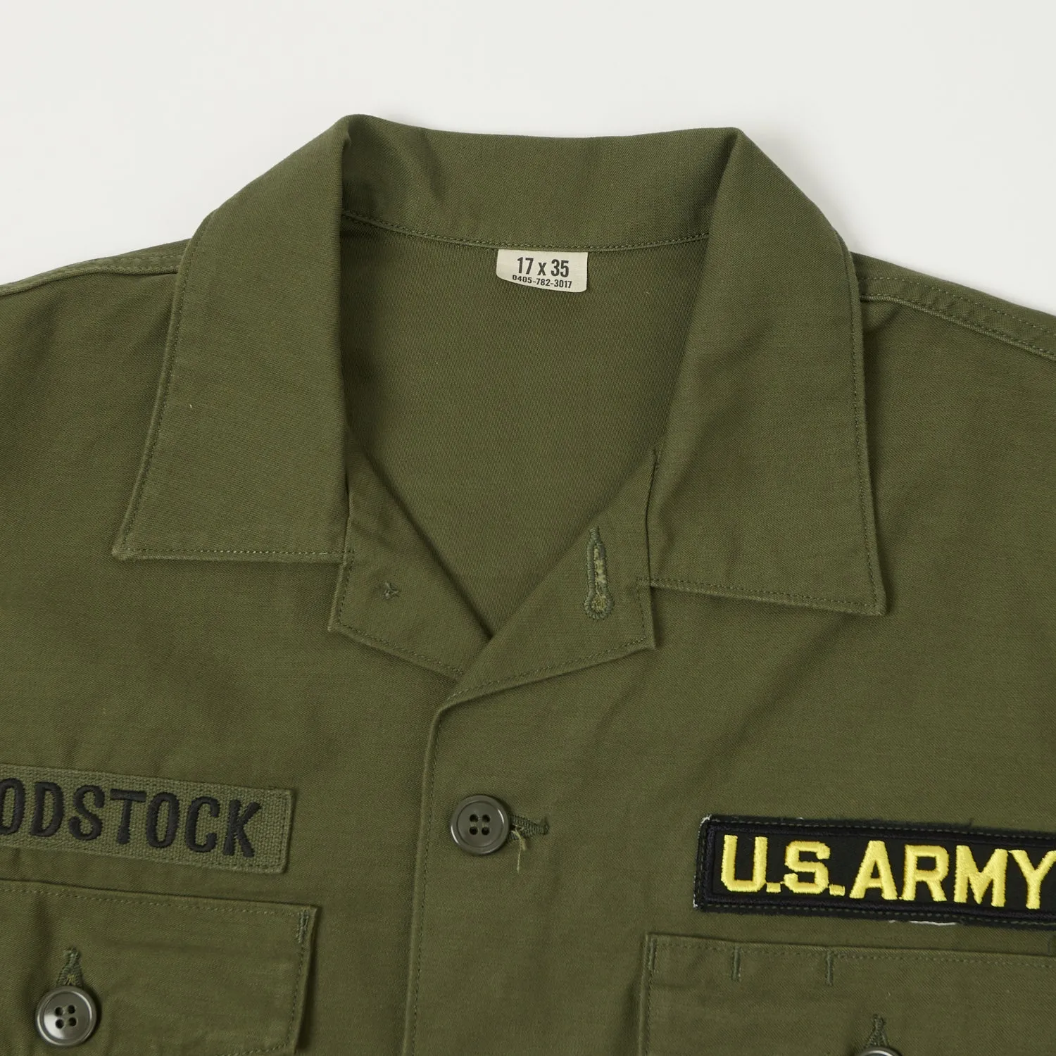 TOYS McCOY Snoopy 'Woodstock 69' OG-107 Cotton Sateen Shirt - Olive Layered Design