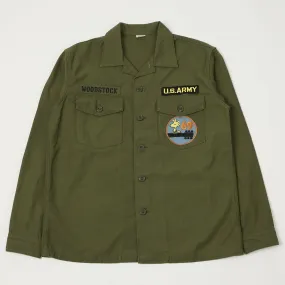 Everyday Comfort Lakeside Relaxation TOYS McCOY Snoopy 'Woodstock 69' OG-107 Cotton Sateen Shirt - Olive