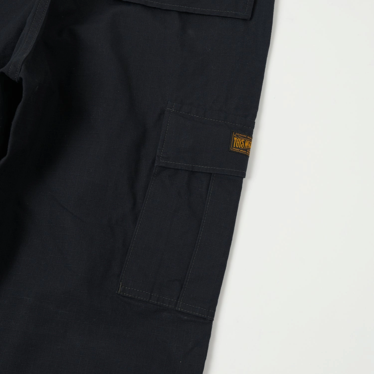 TOYS McCOY Hot Weather Rip-Stop Trousers - Black Basic Look Fitted Style