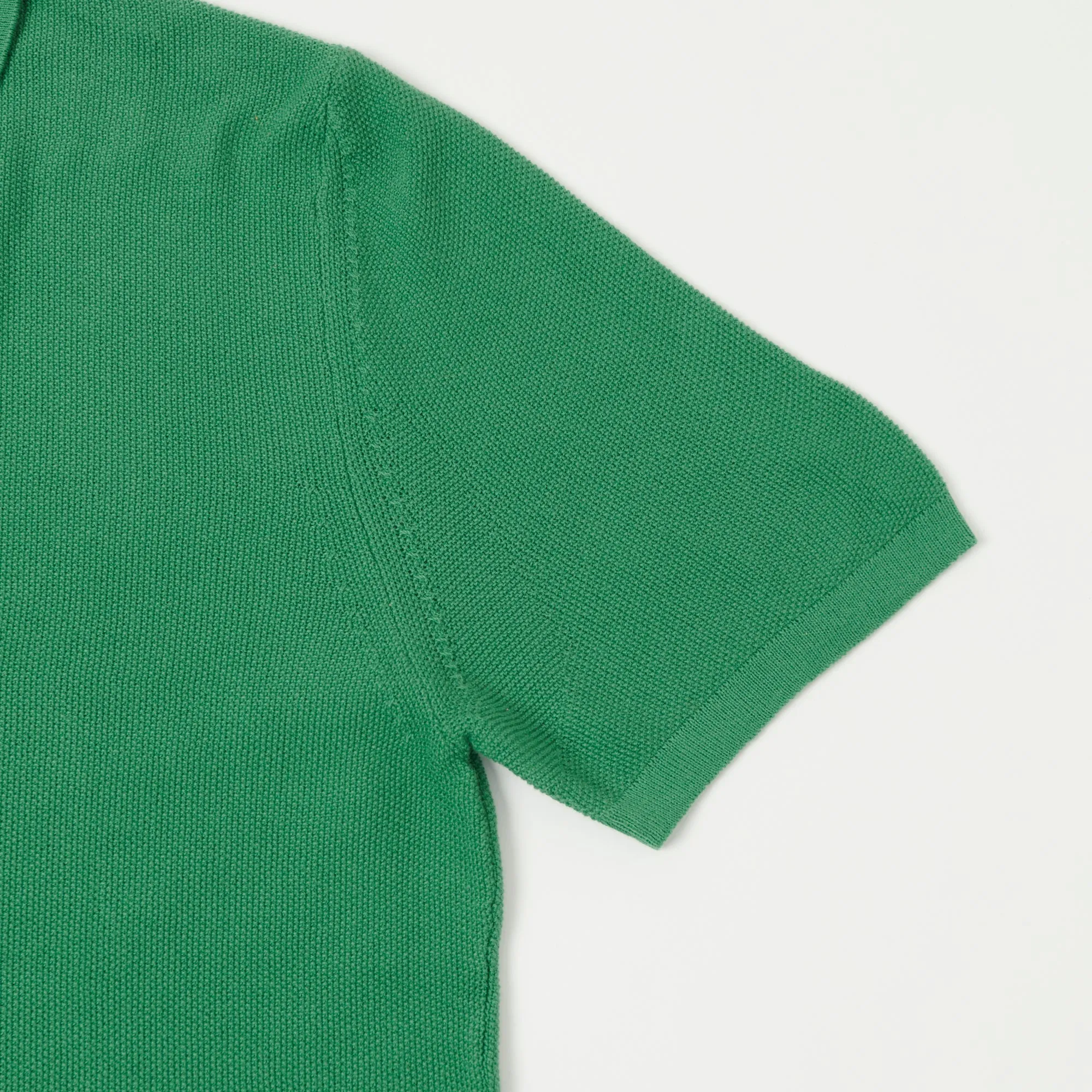 Merz b. Schwanen 'Good Basics' Plant Based Pique Polo Shirt - Grass Breathable Base Outdoor Fit