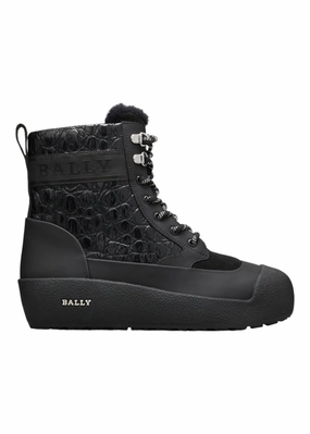 Bally Cuby 6234584 Men's Curling Shearling-Lined Suede & Leather Boots Summer Heels for Women