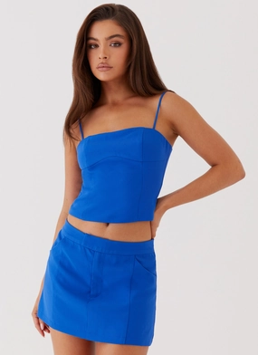 Daily Wear Light Flow Eliana Crop Top - Cobalt