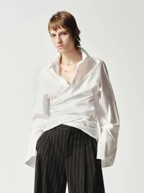 V-neck Cross Front Shirt Tropical theme Durable Texture