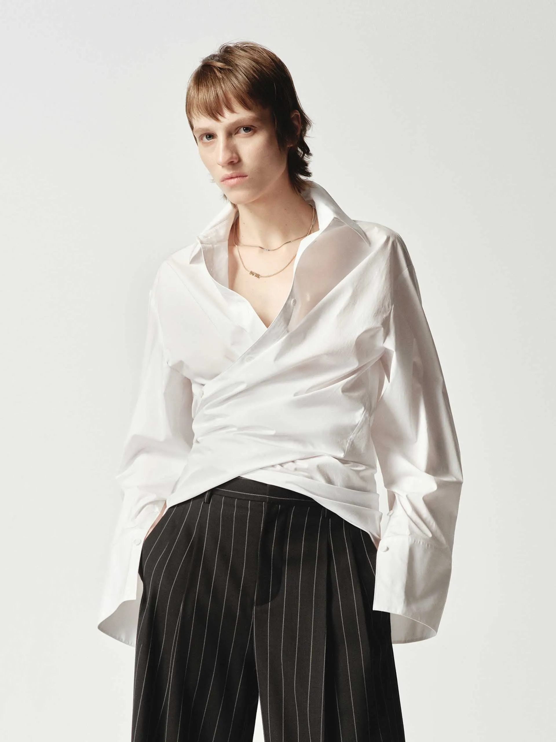 V-neck Cross Front Shirt Quick-Dry