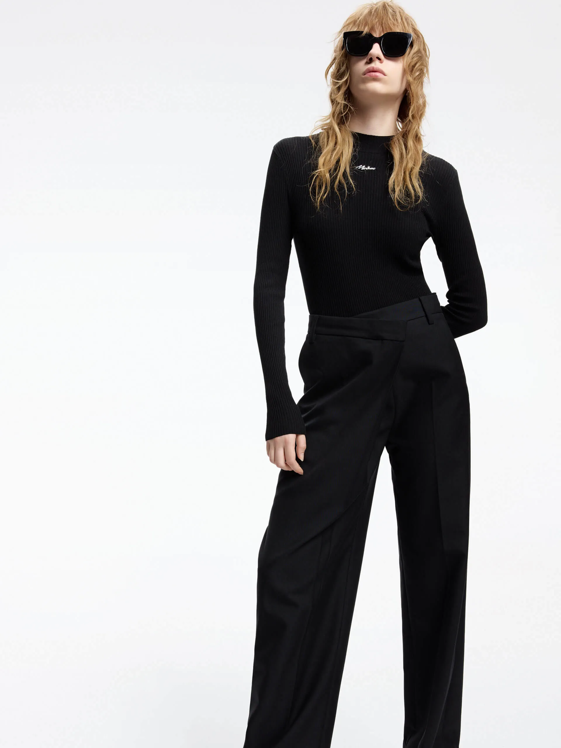 Sleek Wear Cozy Wearable Ribbed Knit Fitted Top