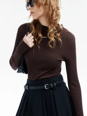 Thermal regulation Ribbed Knit Fitted Top