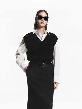 Shirt and Knit Vest Set All Day Fit