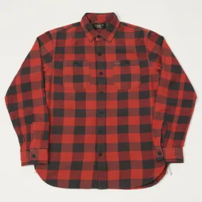 RRL Plaid Twill Workshirt - Red/Black tall size