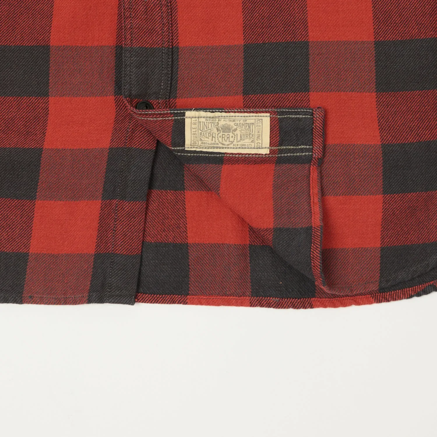 RRL Plaid Twill Workshirt - Red/Black High-End Fabric