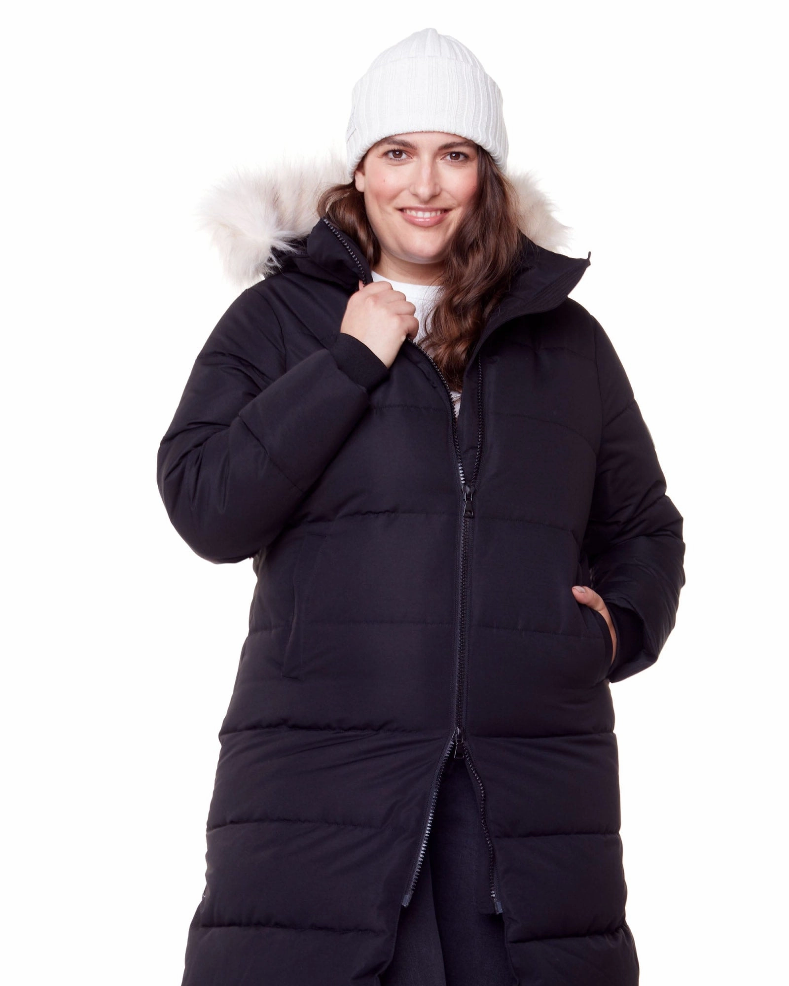 Vegan Down  Ultra Long Length Parka | Black Ventilated Back Status