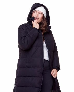 Vegan Down  Ultra Long Length Parka | Black Tech Style