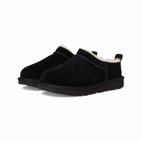 UGG Classic Micro 1174410K-BLK Slipper Kids Black Suede Faux Fur Slip On GUG169 Anti Microbial Treatment