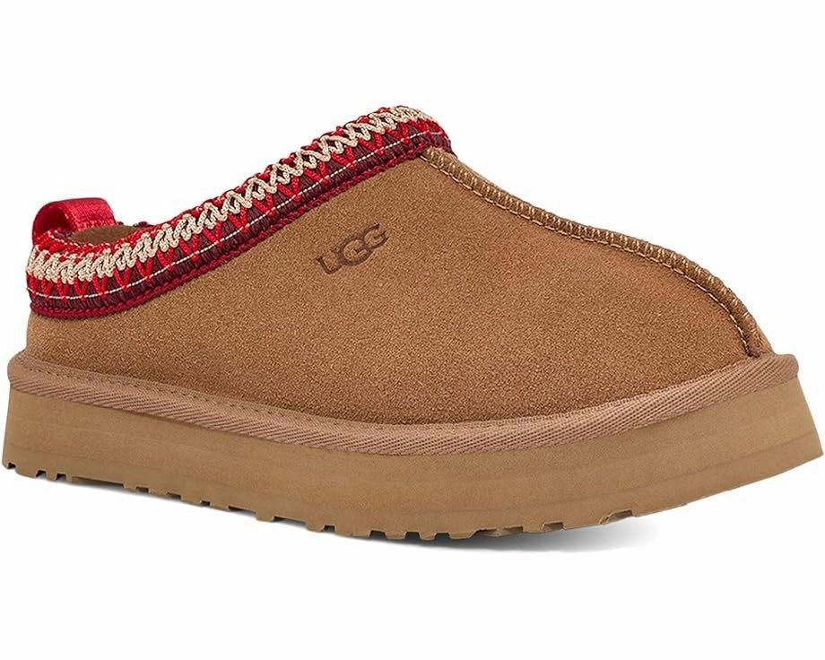 Ugg Tazz 1143776K-CHE Slippers Kids Chestnut Brown Suede Round Toe Slip-On GUG60 Breathable mesh