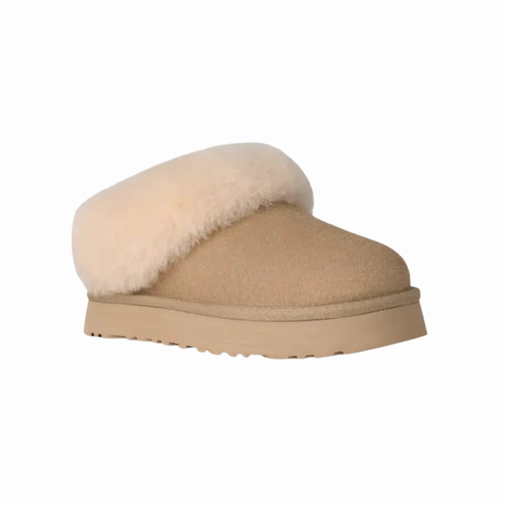 Sport Ready UGG Tazzelle 1171198K-MDSD Slippers Kids Mustard Seed Sheepskin Collar GUG137