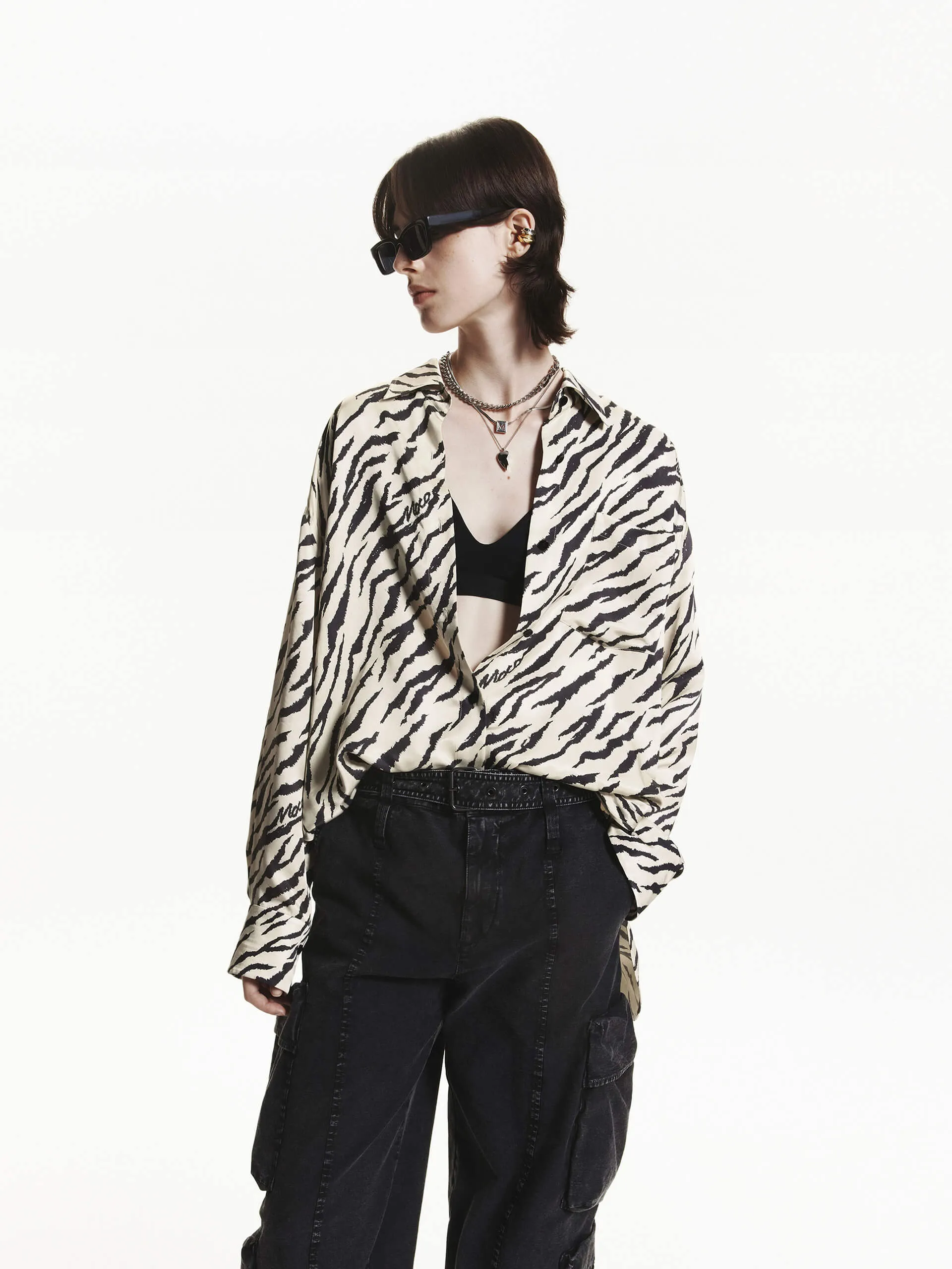 Loose Tiger Print Shirt Vibrant Colors