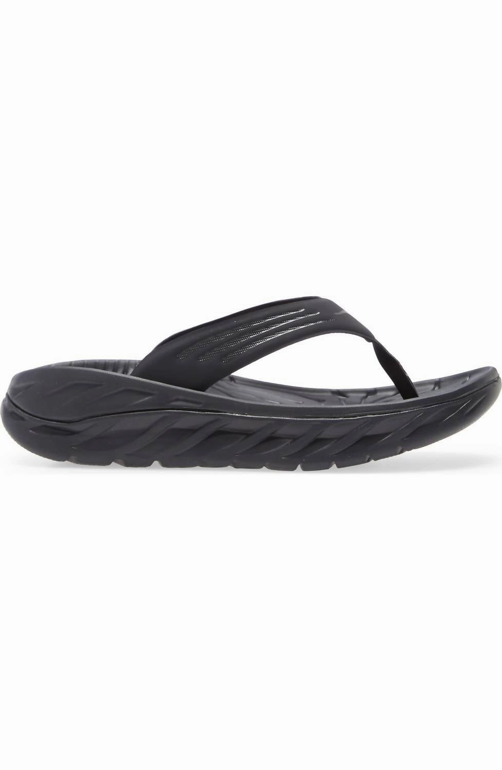 Weight Distribution System Arch Care Men's Ora Recovery Flip Flop In Black/dark Gull Grey