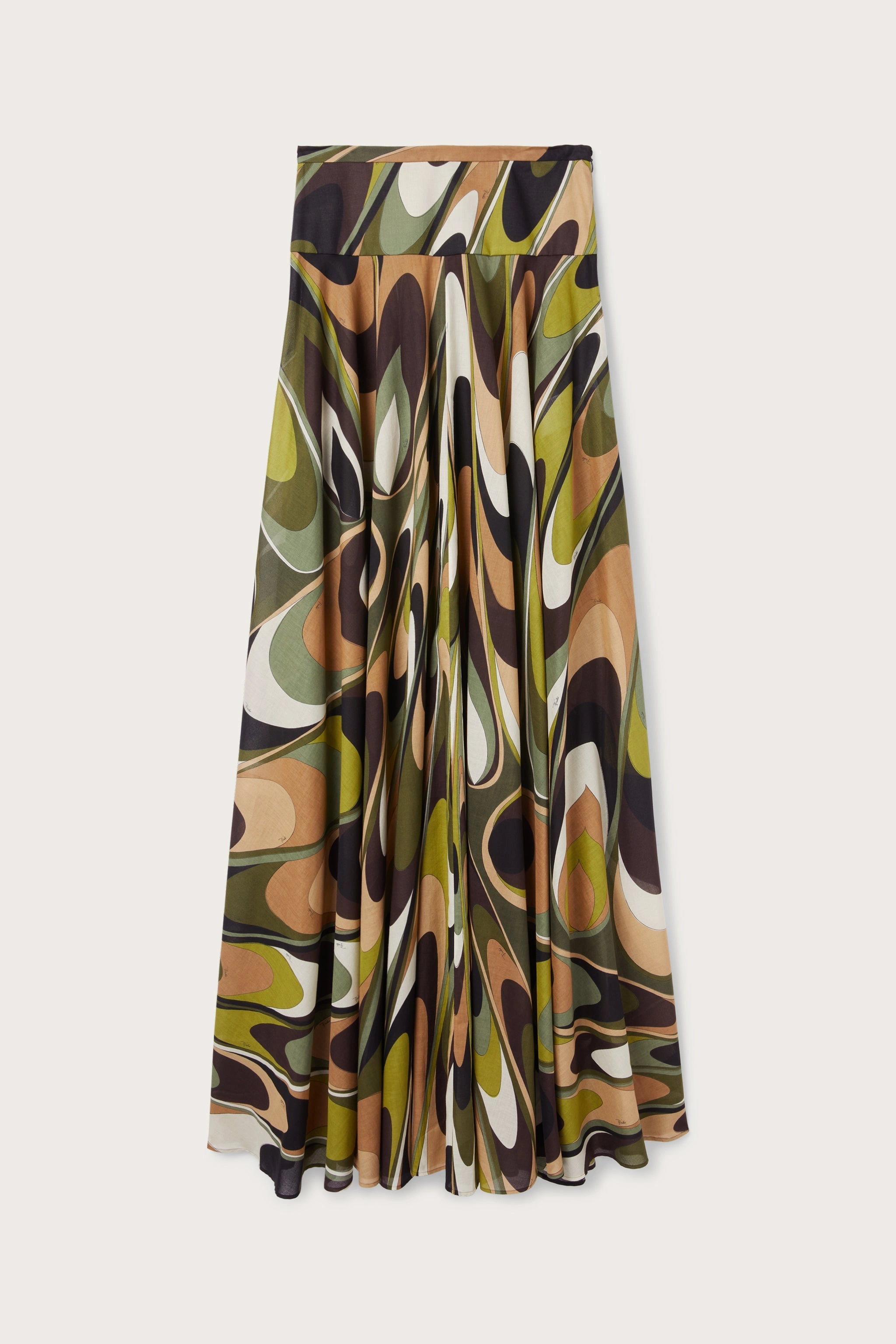 Onde Print Long Skirt Outfit Moodset Casual Feel