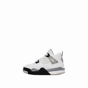 Nike Jordan 4 Retro OG Summit White / Fire Red  IB4387-100 Toddler High-Comfort Wear Formal Style