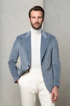 Sell Light blue corduroy jacket "Soragna Capsule Collection" - Made in Italy