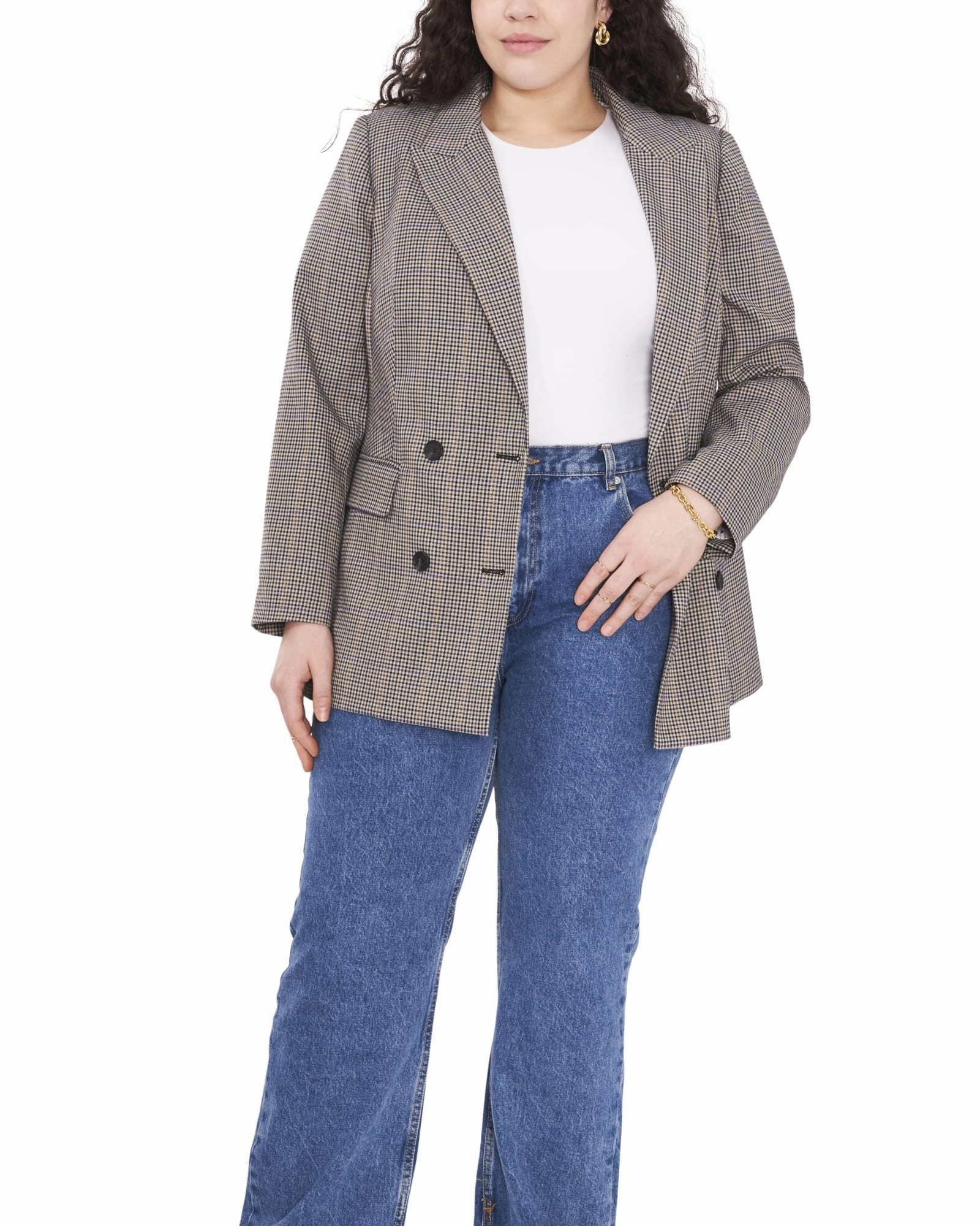 Reflective Detailing Hike Ready PLAID DOUBLE BREASTED BLAZER | COUNTRY PLAID