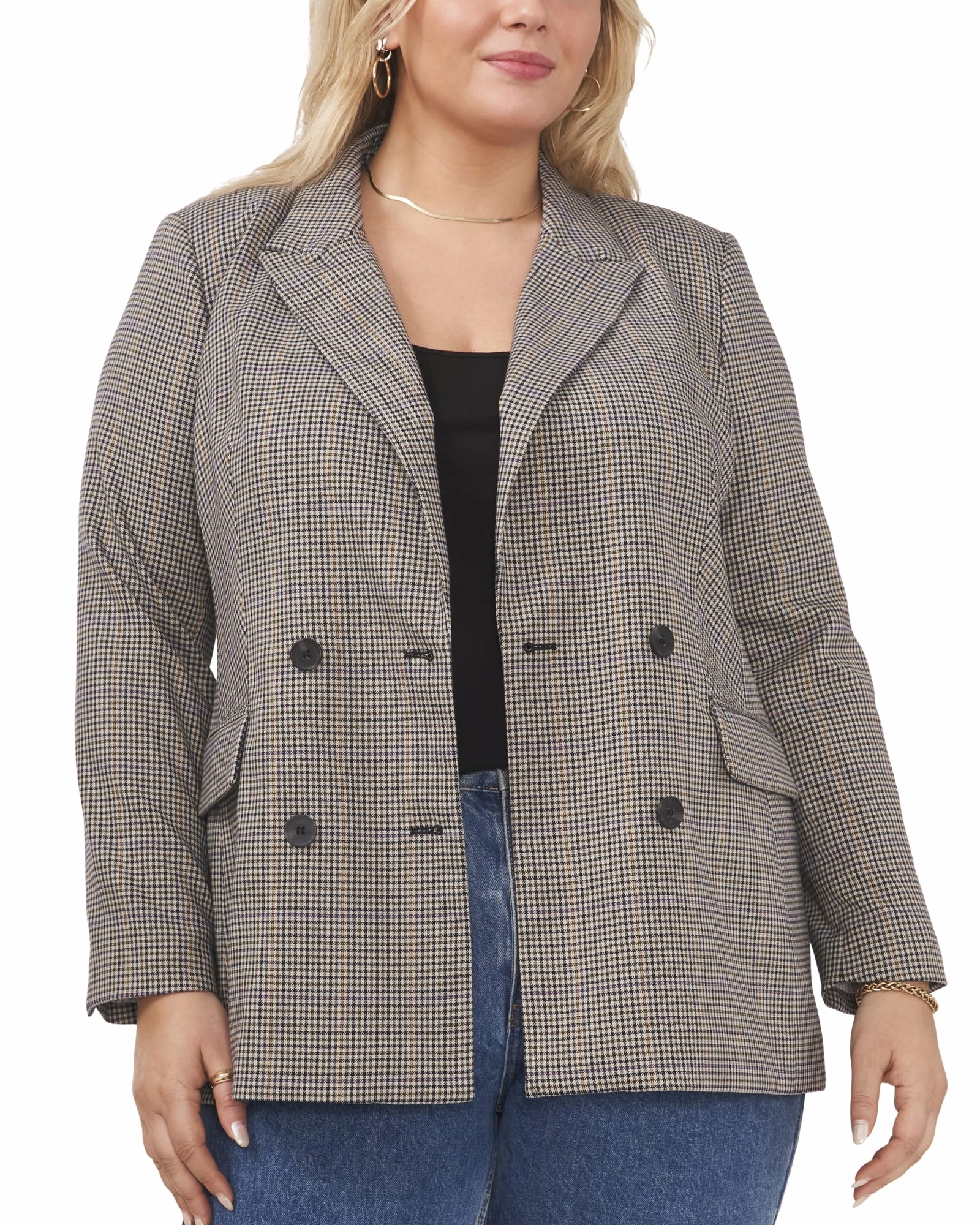 PLAID DOUBLE BREASTED BLAZER | COUNTRY PLAID Plan
