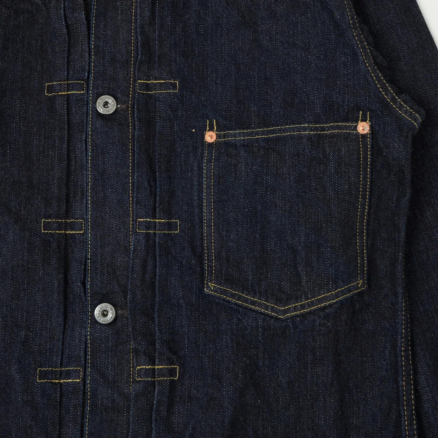 Eco Friendly Dye Process Freewheelers & Co The Vanishing West 506XX '1944-45' Type-I Denim Jacket - One Wash