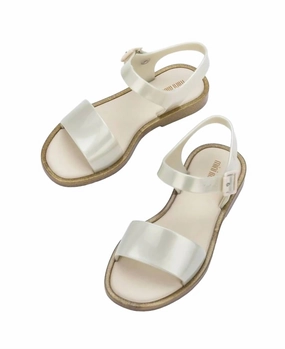 Flex Groove Engineering Summer Vibe Girl's Mar Sandal In White Glitter