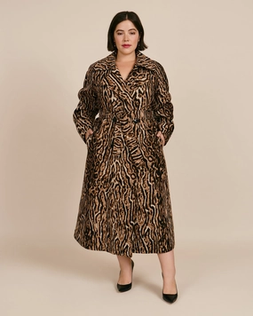 Praise Faux Fur Tigre Coat | Black
