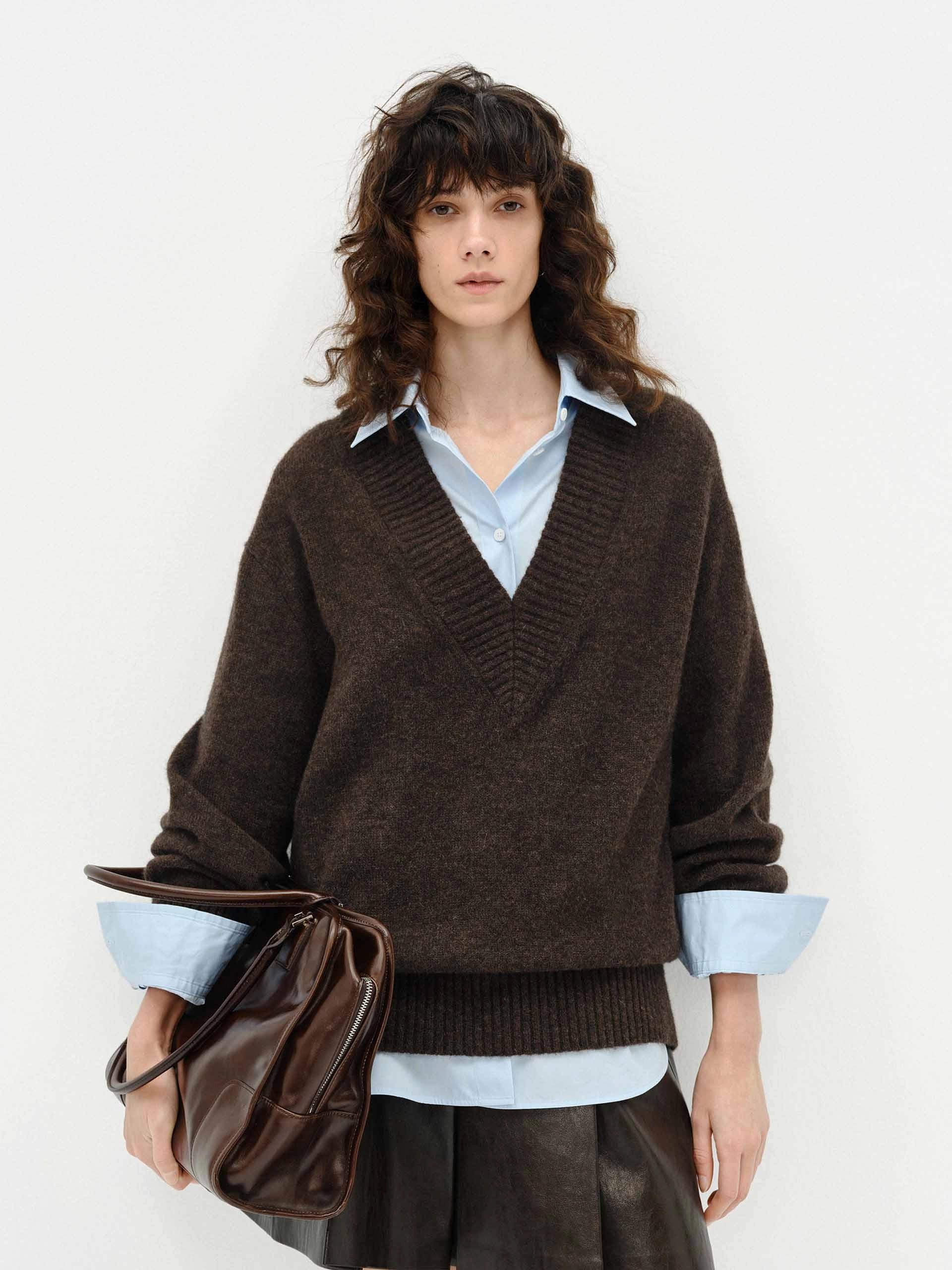 Cold Weather Must-Have V-neck Fluffy Knit Sweater