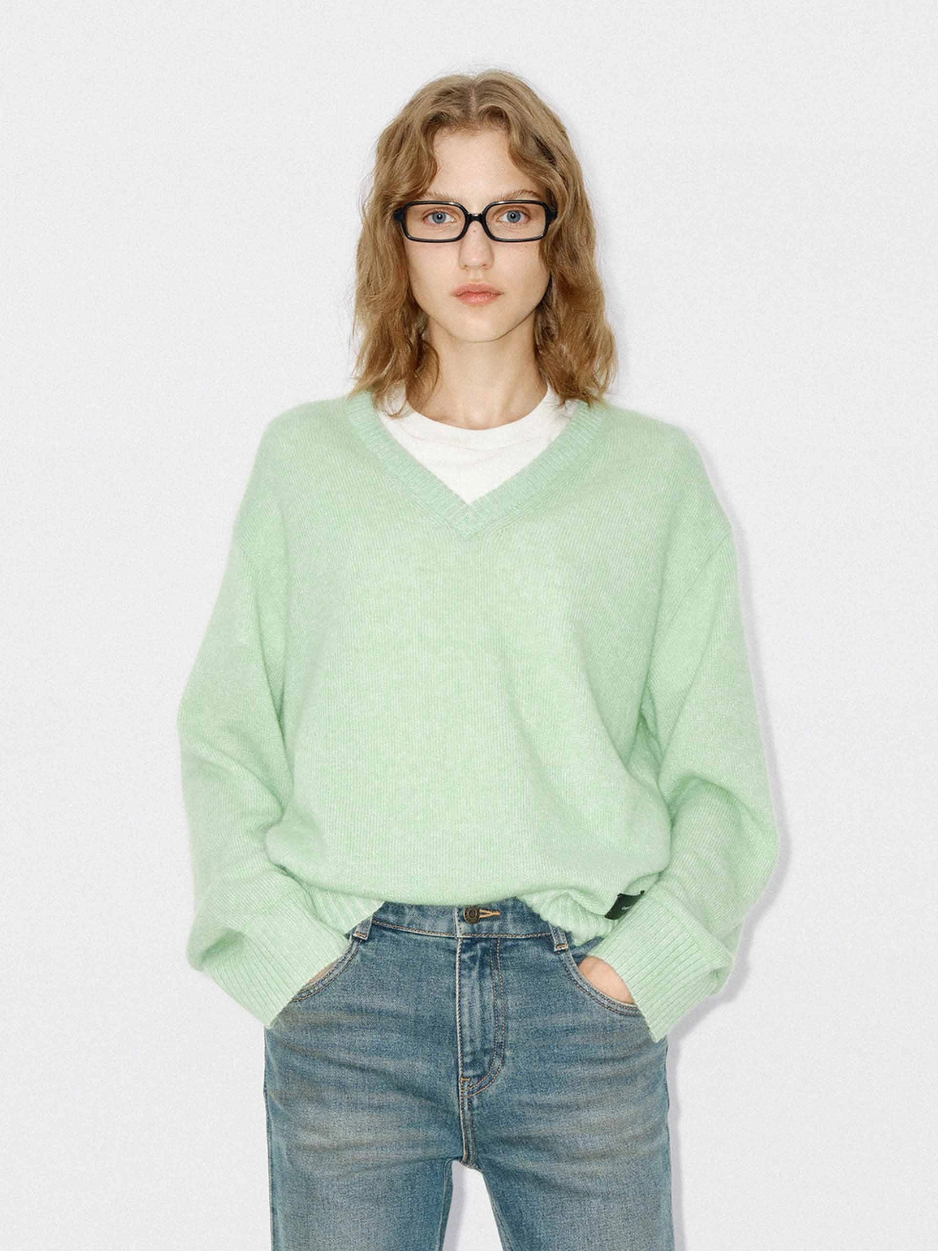 Versatile Styling V-neck Loose Sweater