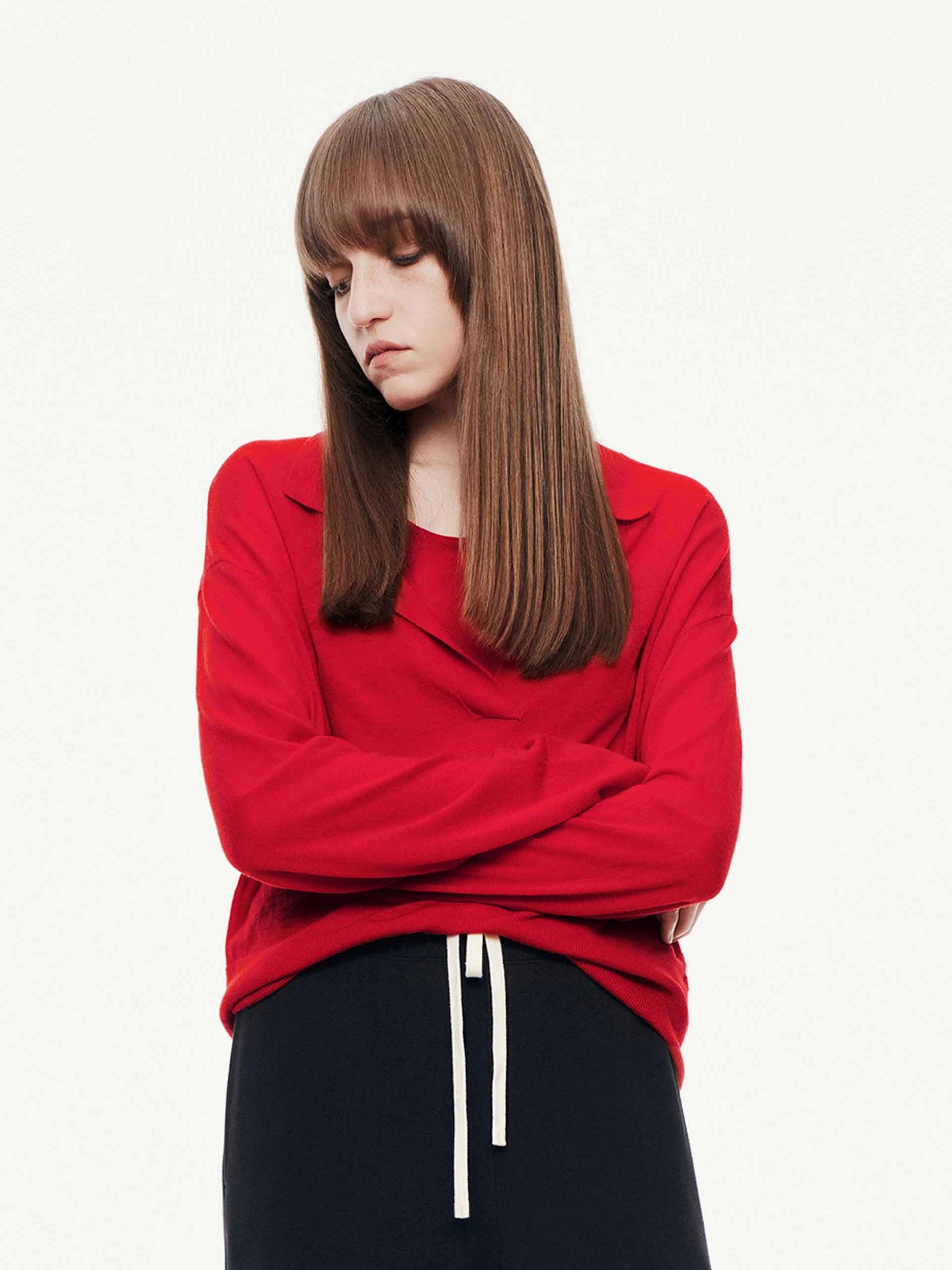 Cozy Fleece Versatile Performance V-neck Relaxed Sweater