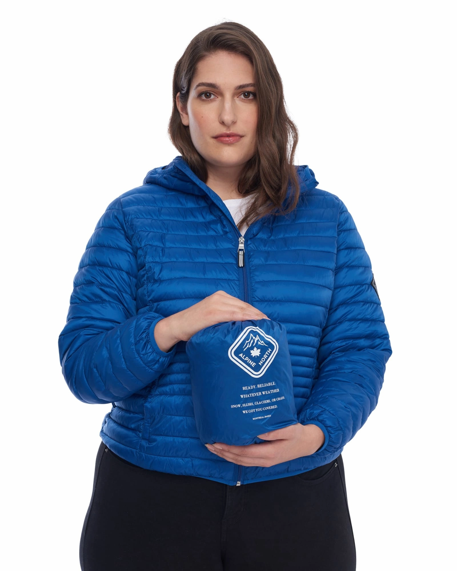 Vegan Down Lightweight Packable Puffer | Cobalt Winter Coat Outdoor Shield