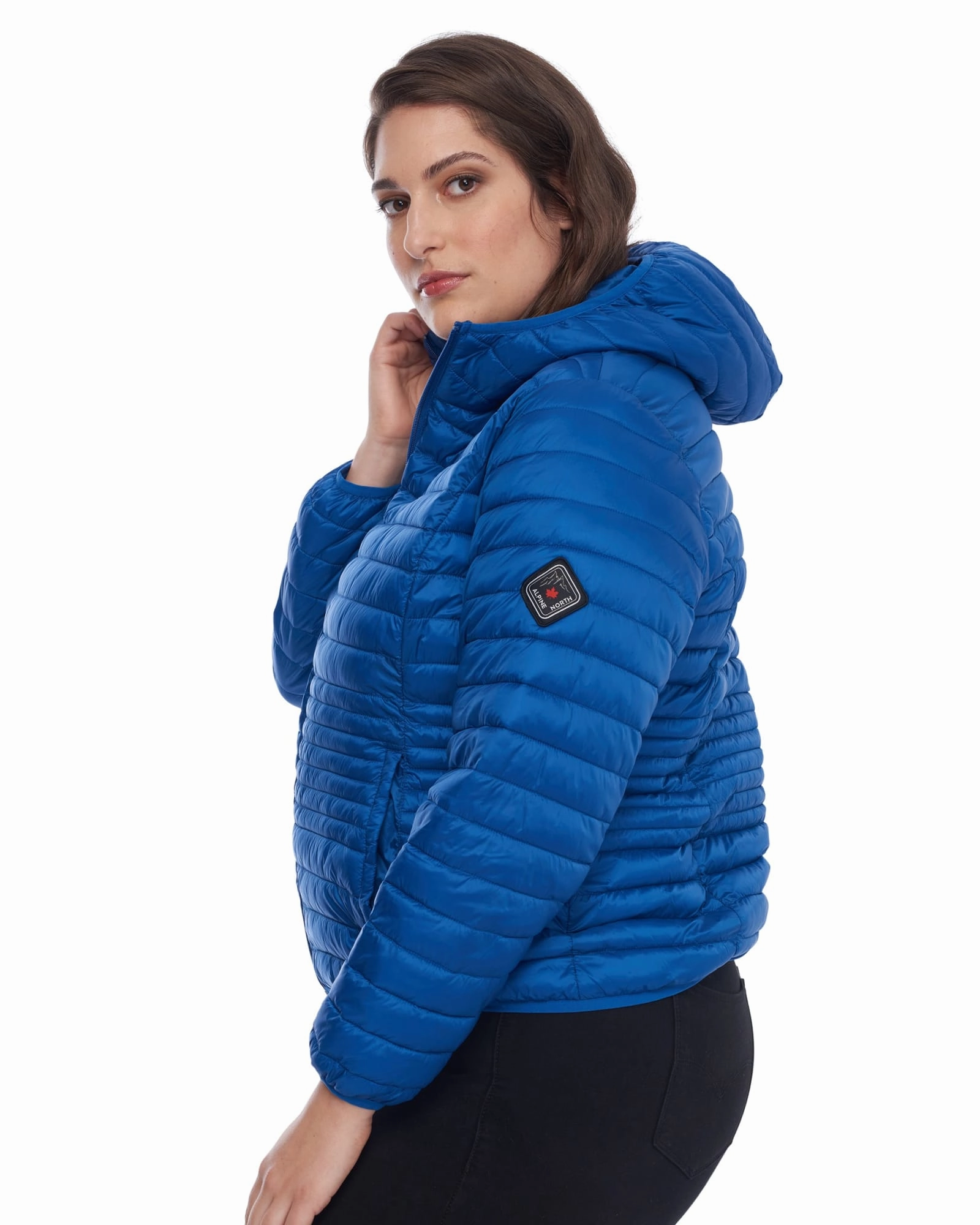 Vegan Down Lightweight Packable Puffer | Cobalt hat