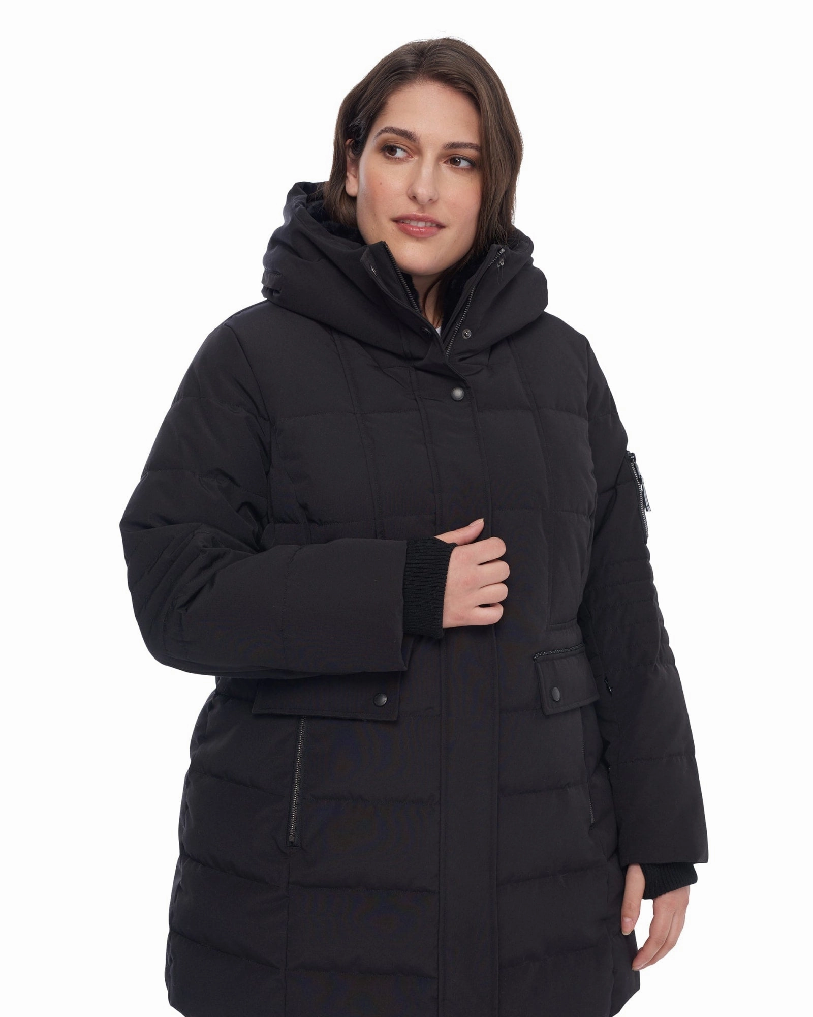 Vegan Down  Mid-Length Parka | Black Suitable for team sports suitable for exercise