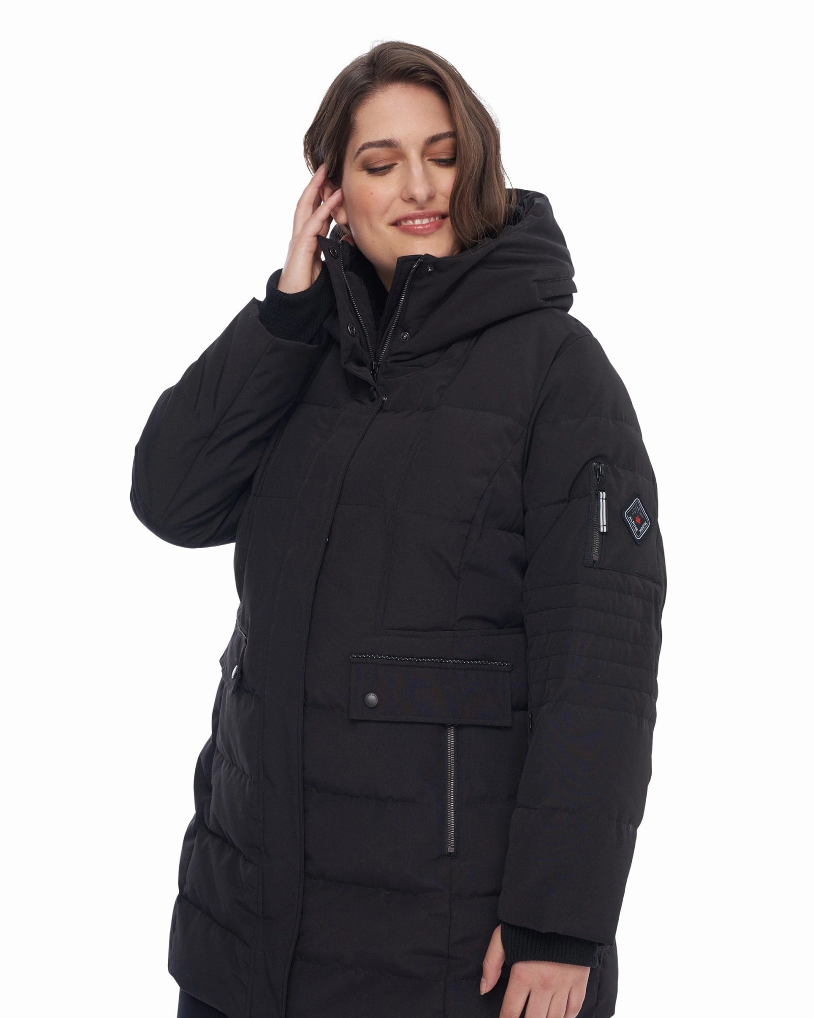 Cozy Design Vegan Down  Mid-Length Parka | Black