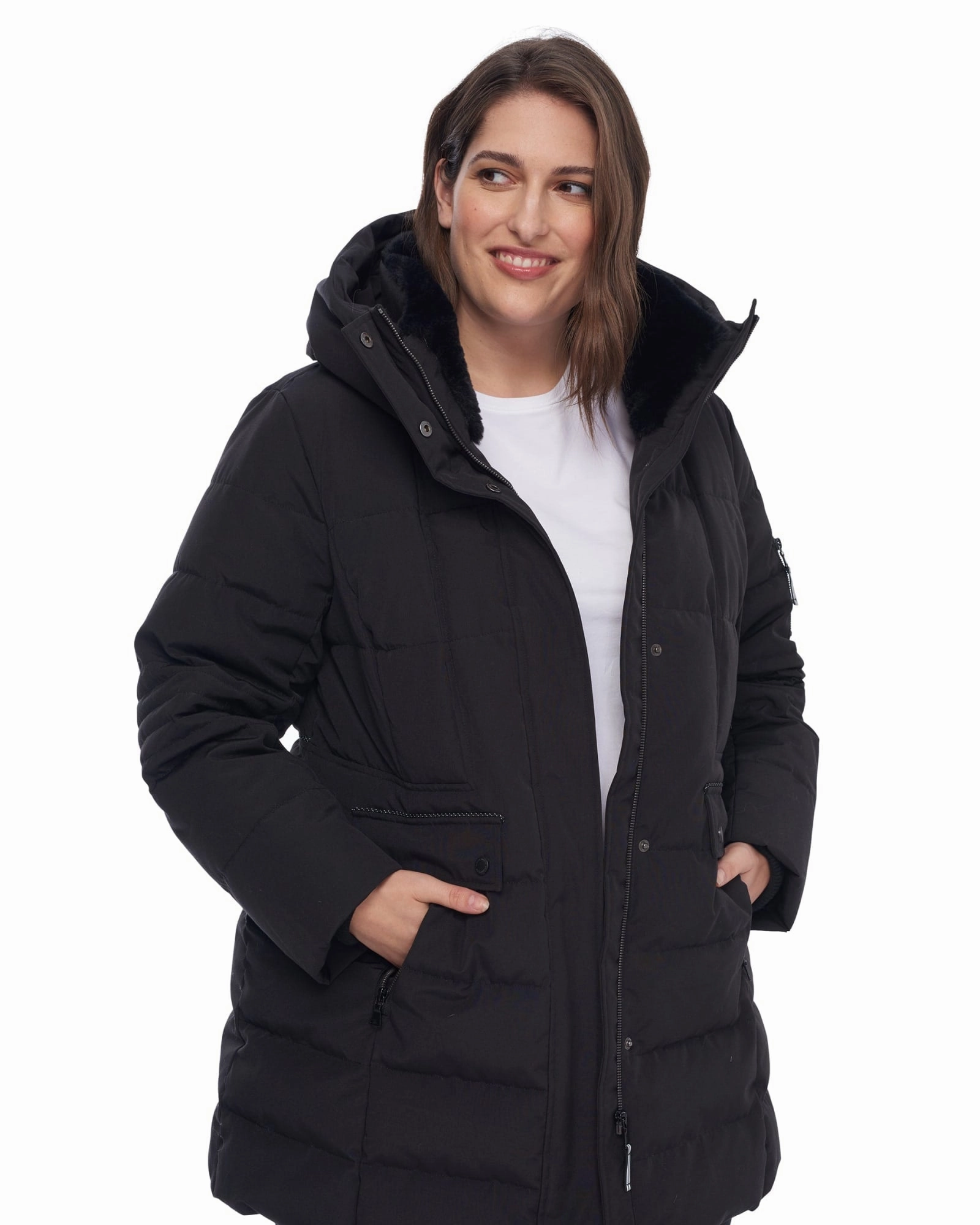 Supply professionals Vegan Down  Mid-Length Parka | Black