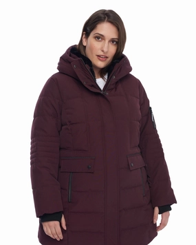 Vegan Down  Mid-Length Parka | Grape Windproof gear Day Trek