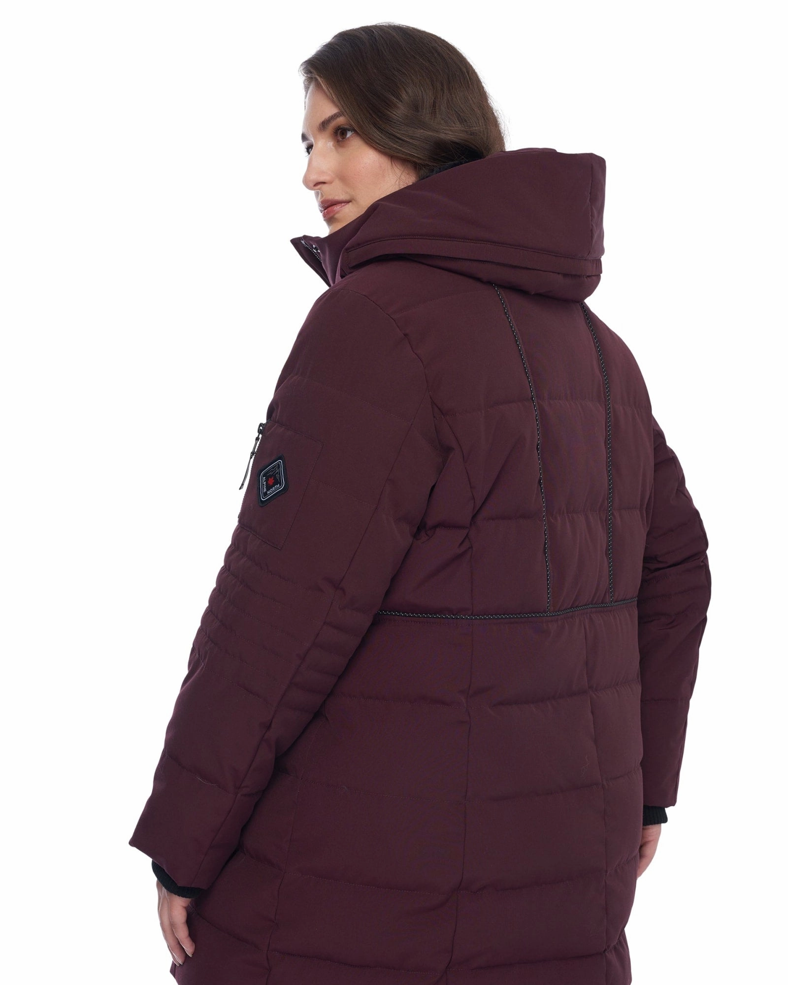 Vegan Down  Mid-Length Parka | Grape ThermalRetention