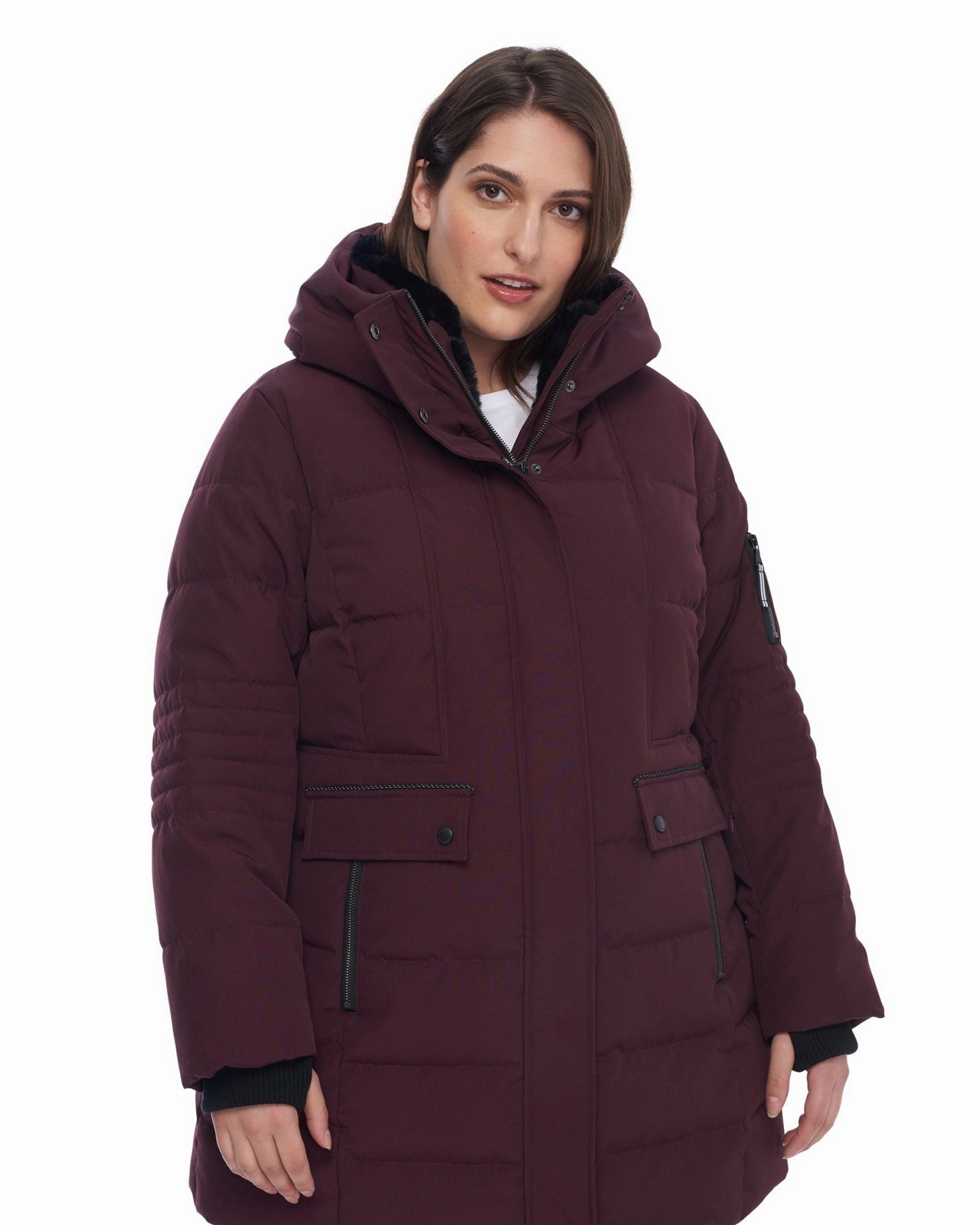 Vegan Down  Mid-Length Parka | Grape Windproof gear Day Trek
