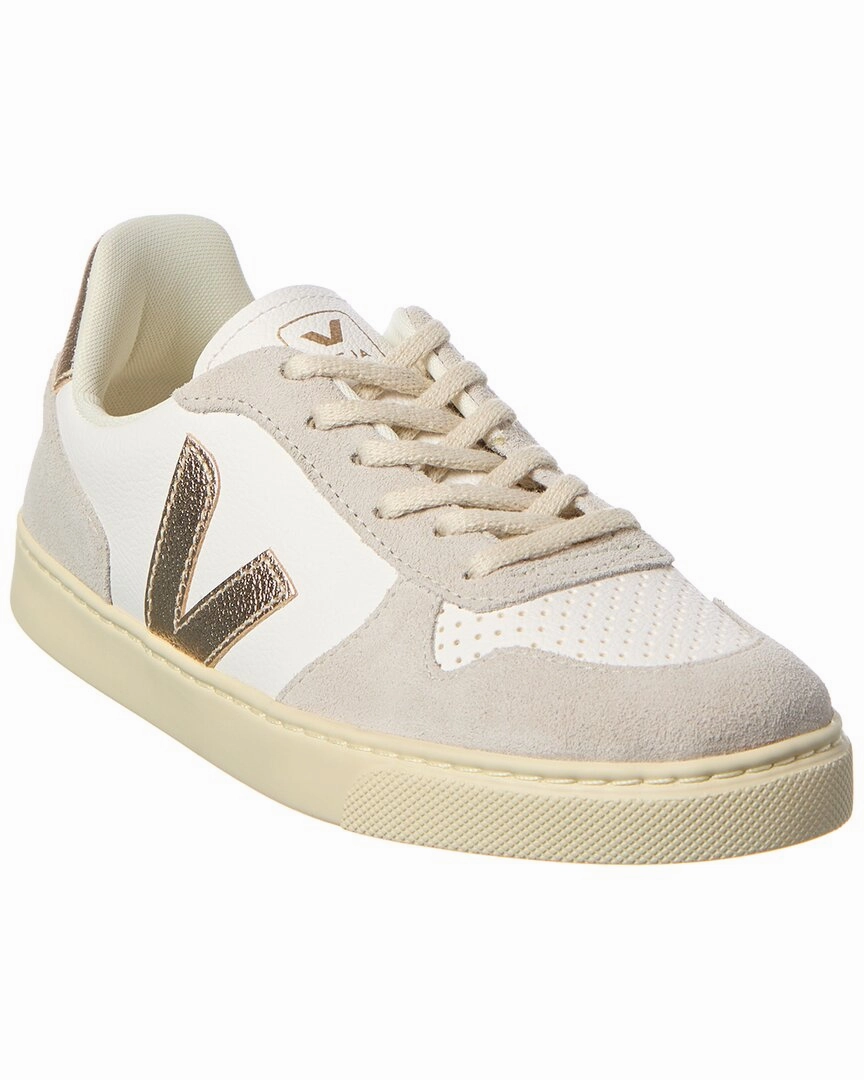 Moisture Wicking Sockliner Morning Ready VEJA Small V-10 Laces Chromefree Leather Sneaker