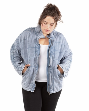 Sporty Outerwear ski holiday Sakari Washed Quilted Jacket | Light Blue