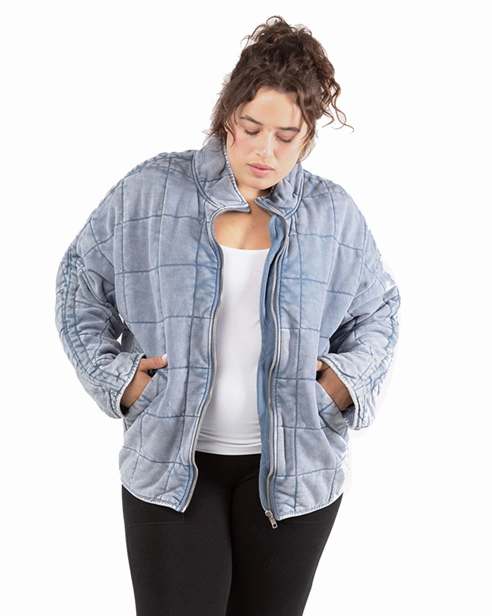 Sporty Outerwear ski holiday Sakari Washed Quilted Jacket | Light Blue