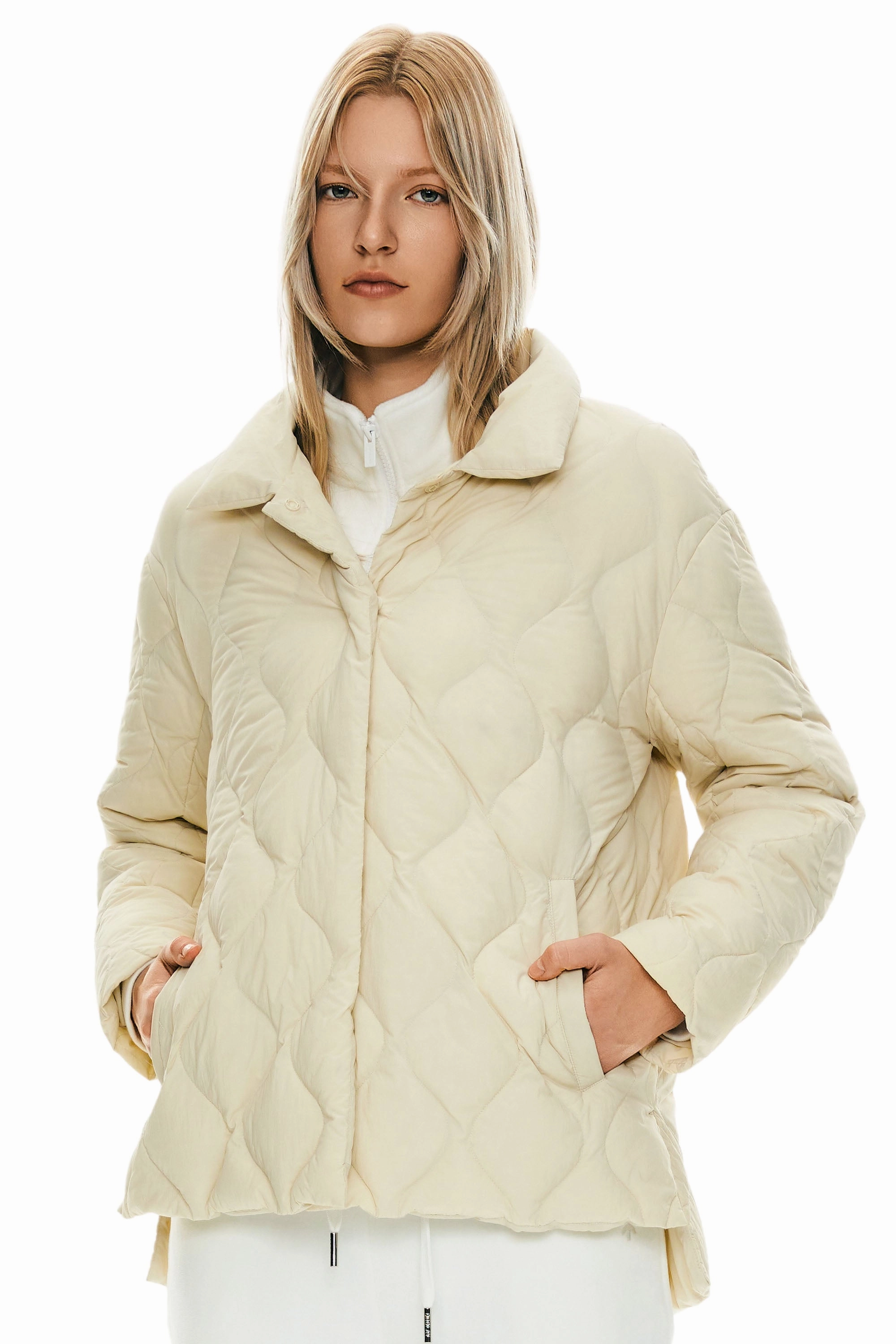 Flexible Insulation Ergonomic Cut Oversized Down Puffer Jacket Lightweight Quilted