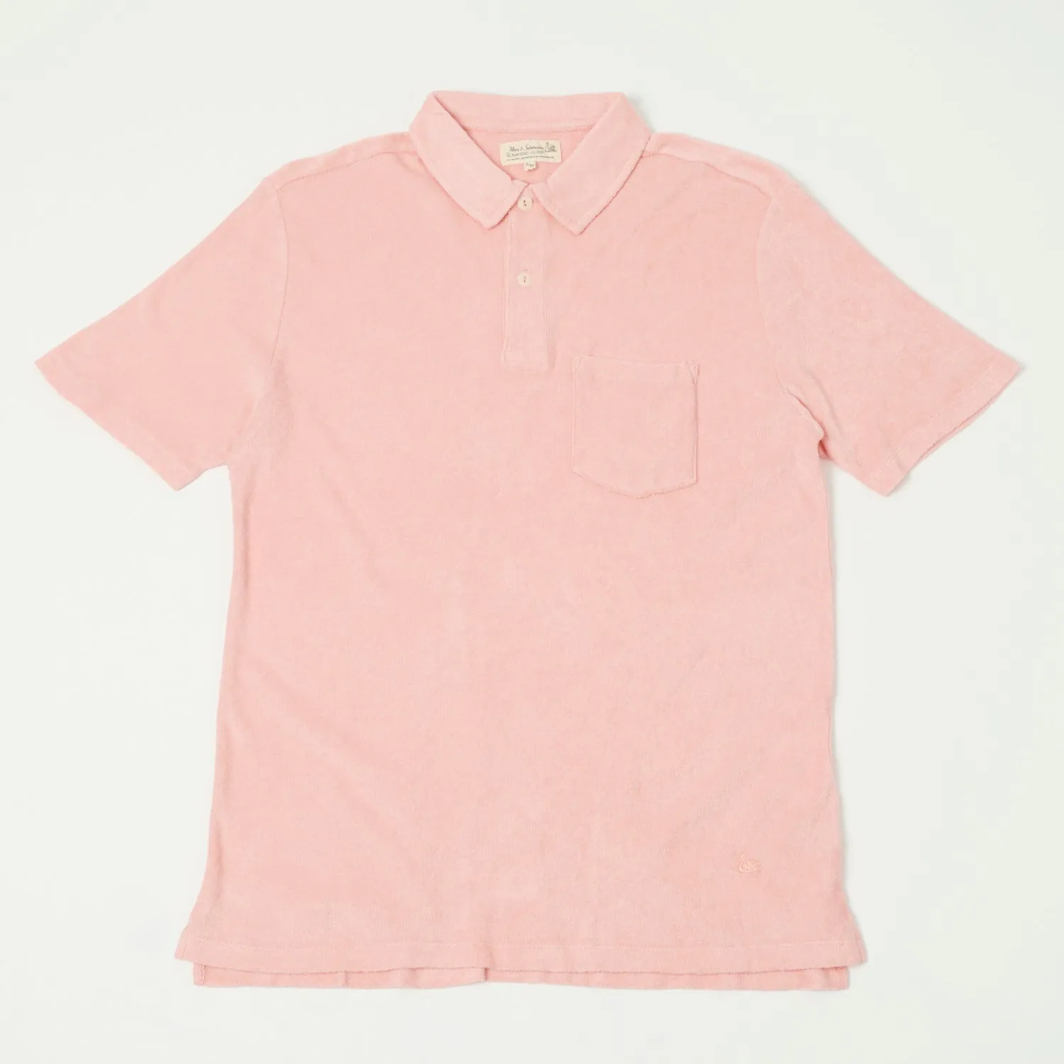 Merz b. Schwanen 'Good Basics' Plant Based Terry Polo Shirt - Peach Fit All Sizes Comfy Appearance