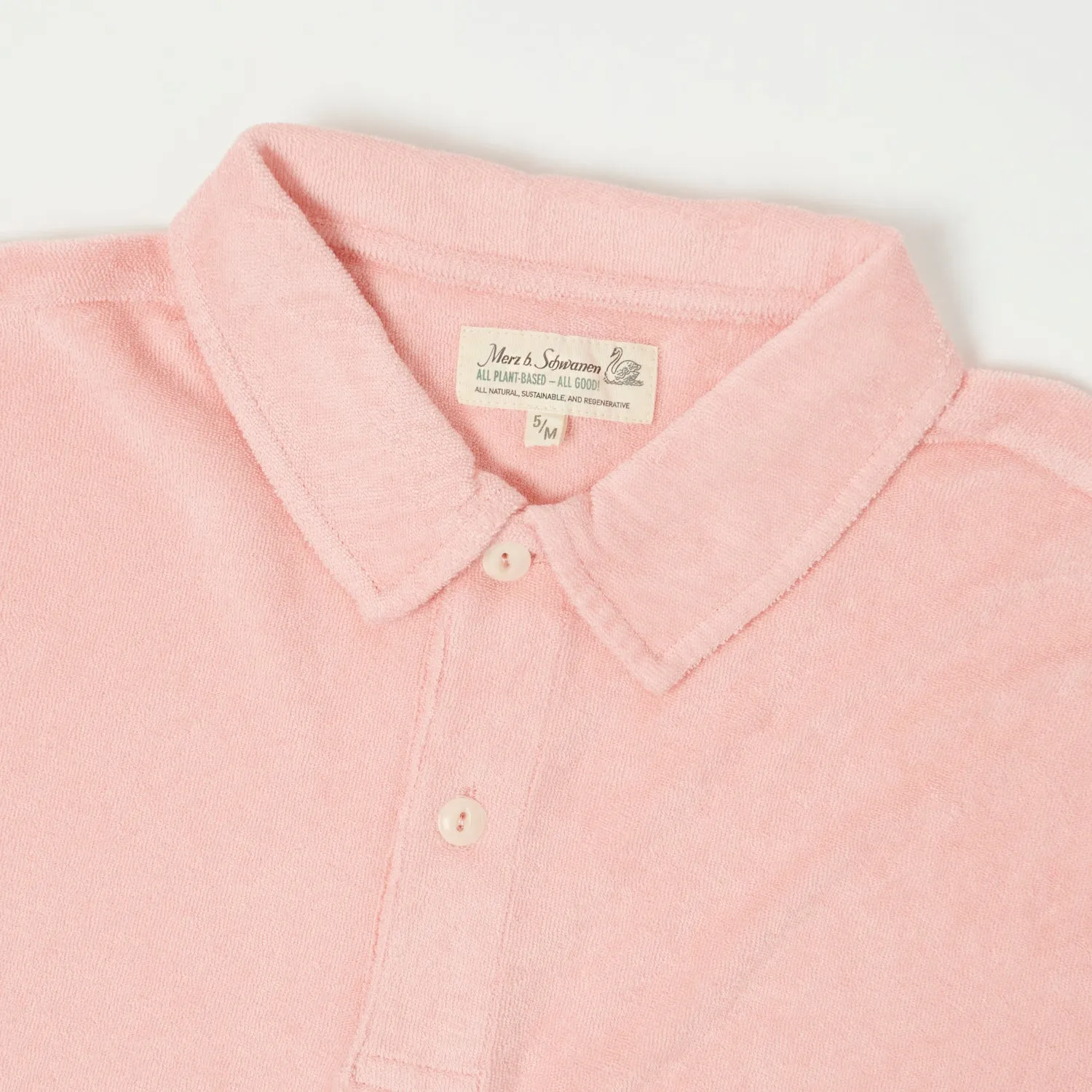 Weekend Wearable Merz b. Schwanen 'Good Basics' Plant Based Terry Polo Shirt - Peach