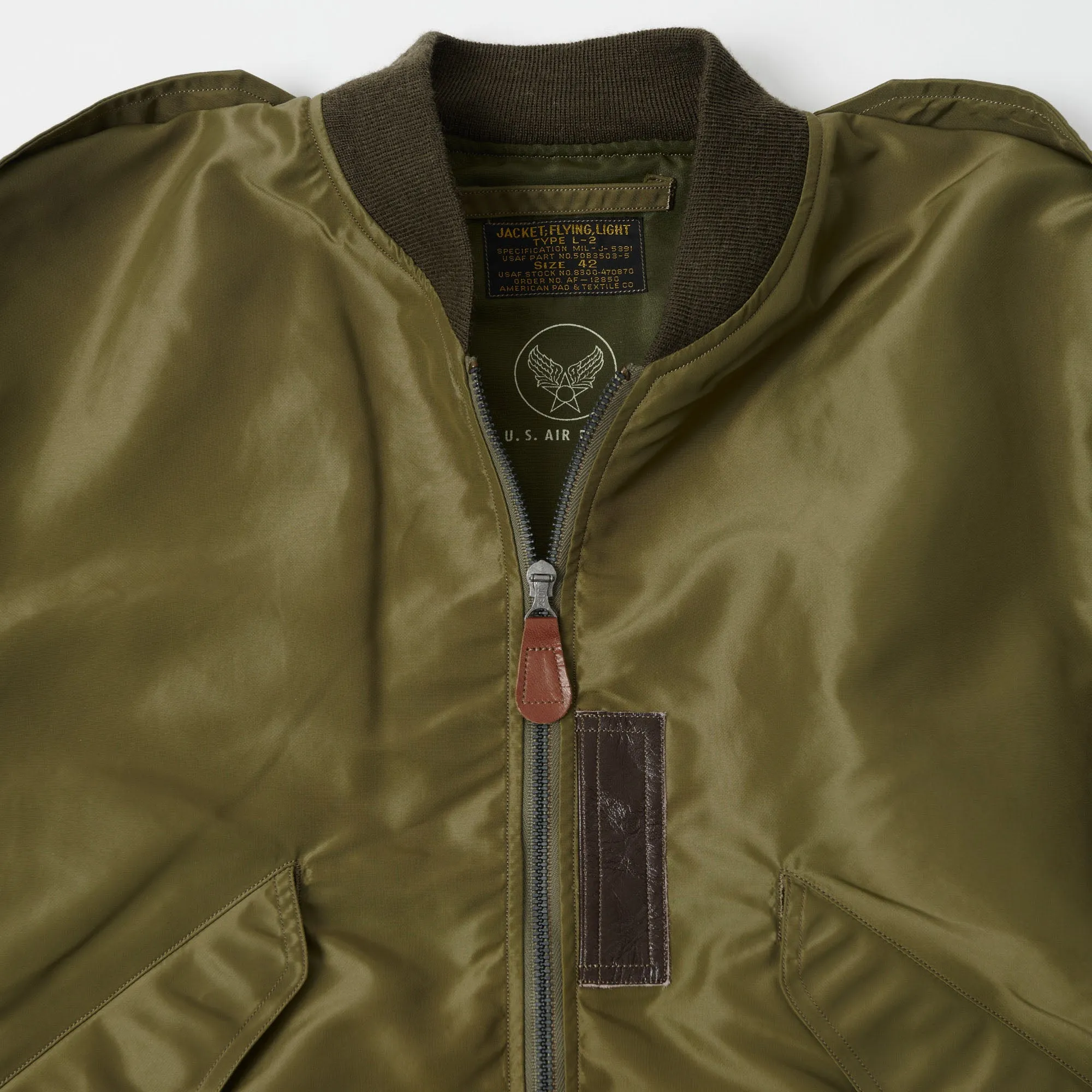 Buzz Rickson's L-2 Flight Jacket - Olive Drab Ripstop Technology Modular Layering Compatibility