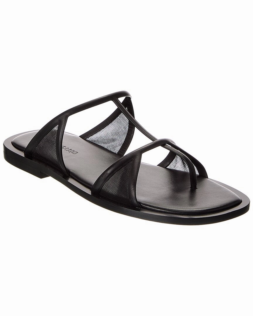 Ferragamo Gioventu Leather & Mesh Sandal Modern Comfort velcro