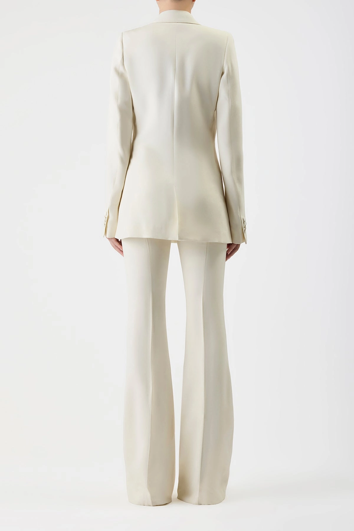 Damus Blazer in Ivory Silk Wool Cady Trendy Design Luxurious Tailoring