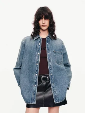 Wash Cotton Denim Shirt Stretchable Cloth Essential Fit