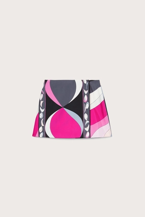 Pesci Print Silk Twill Miniskirt Fresh Look